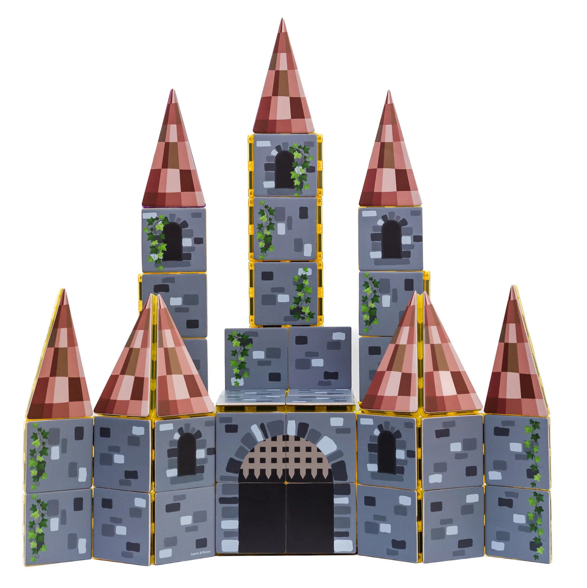 Learn &amp; Grow Magnetic Tile Toppers - Castle Pack (40 Pieces)