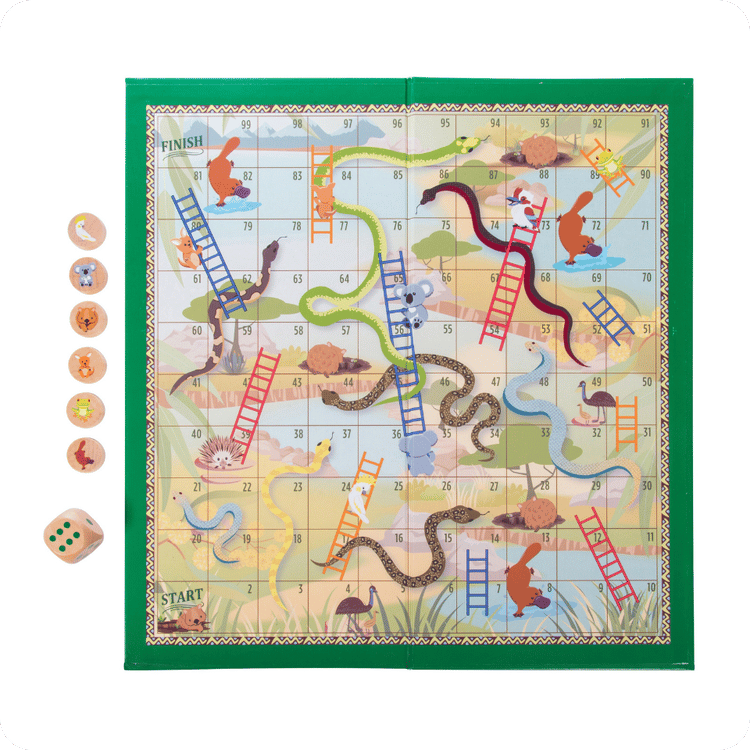 Aussie Animals Snakes and Ladders Game