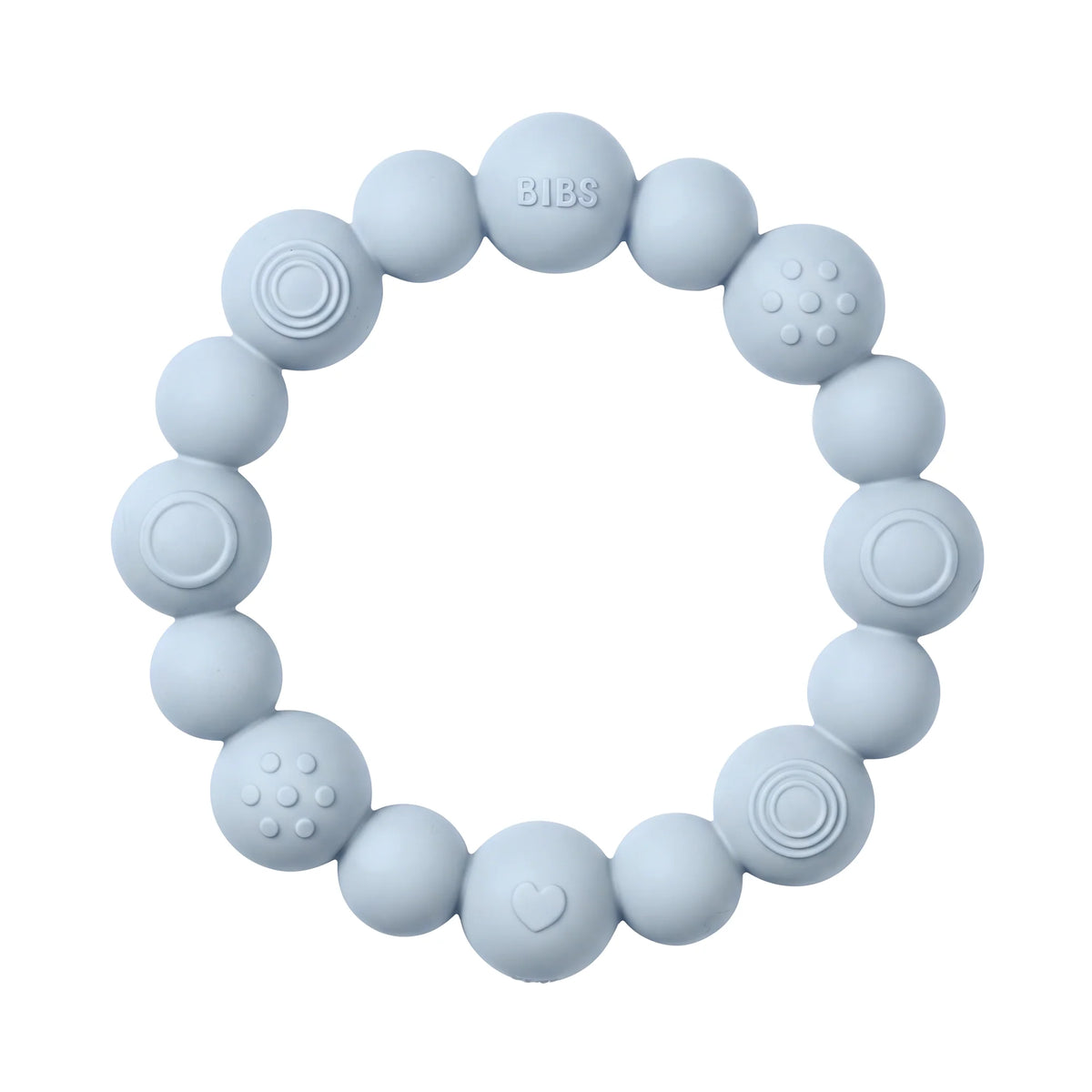 BIBS Teething Ring Beaded - Baby Blue