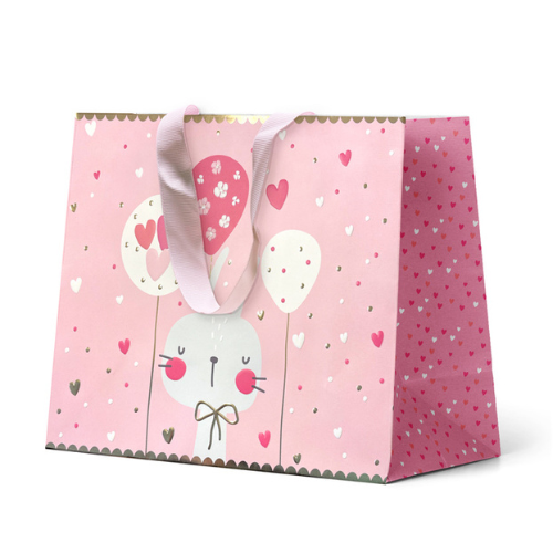 Premium Gift Bag Large: Embossed &amp; Foiled Cute Rabbit