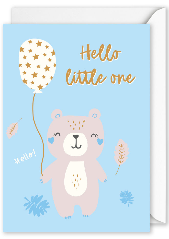 “Hello Little One&quot; Bear Blue Card