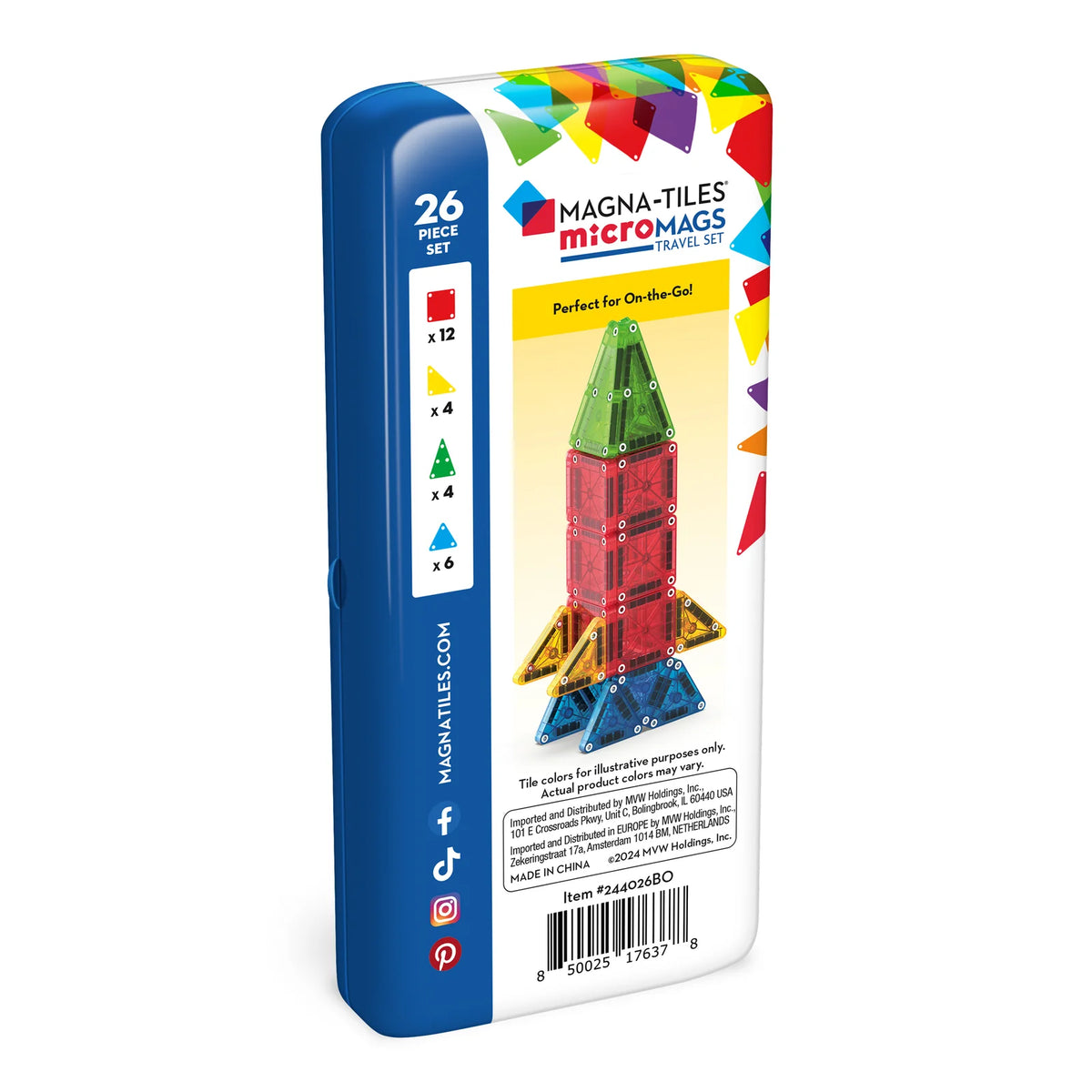 Magna-Tiles microMAGS Travel 26 Piece Set