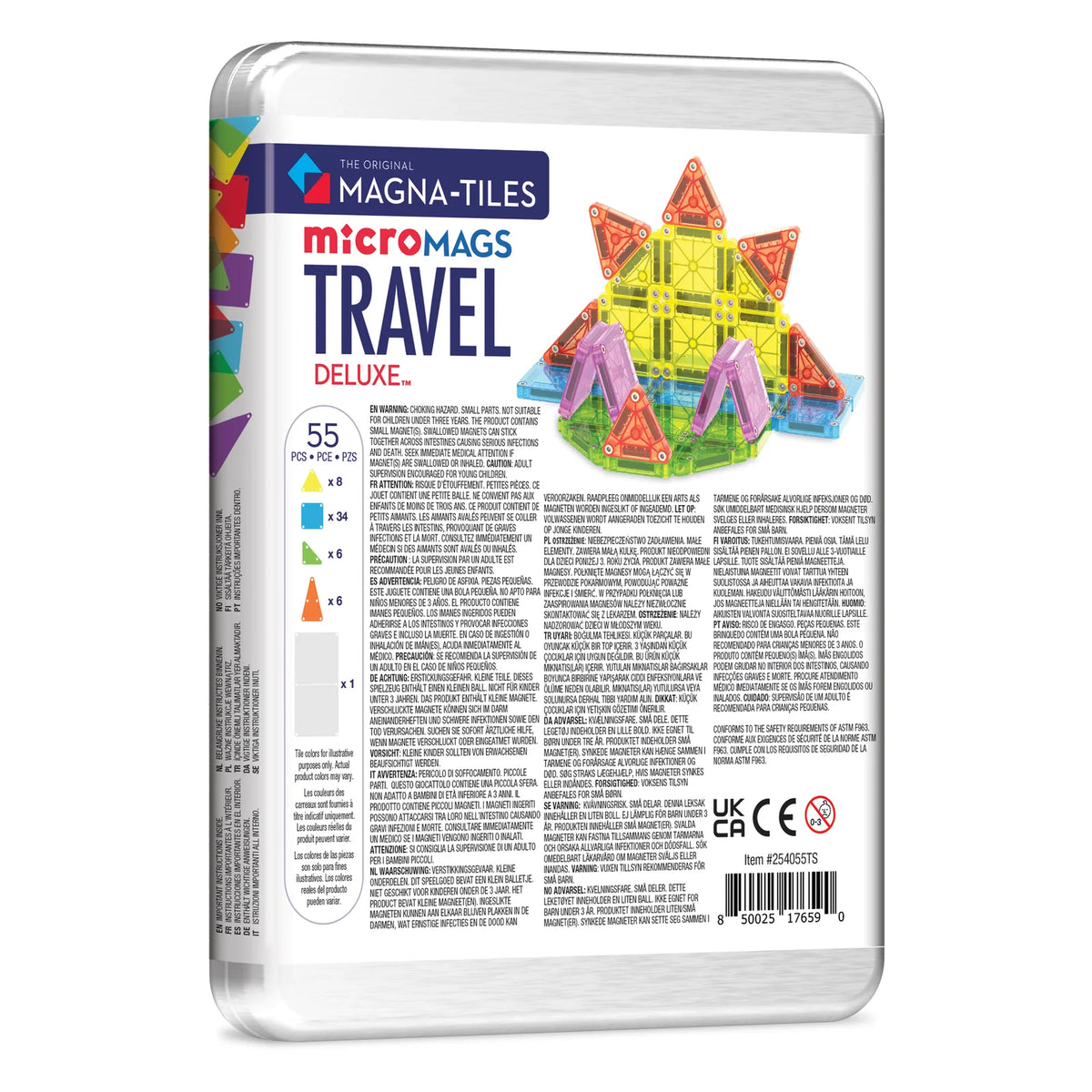 Magna-Tiles microMAGS Travel Deluxe - 55 Piece Set