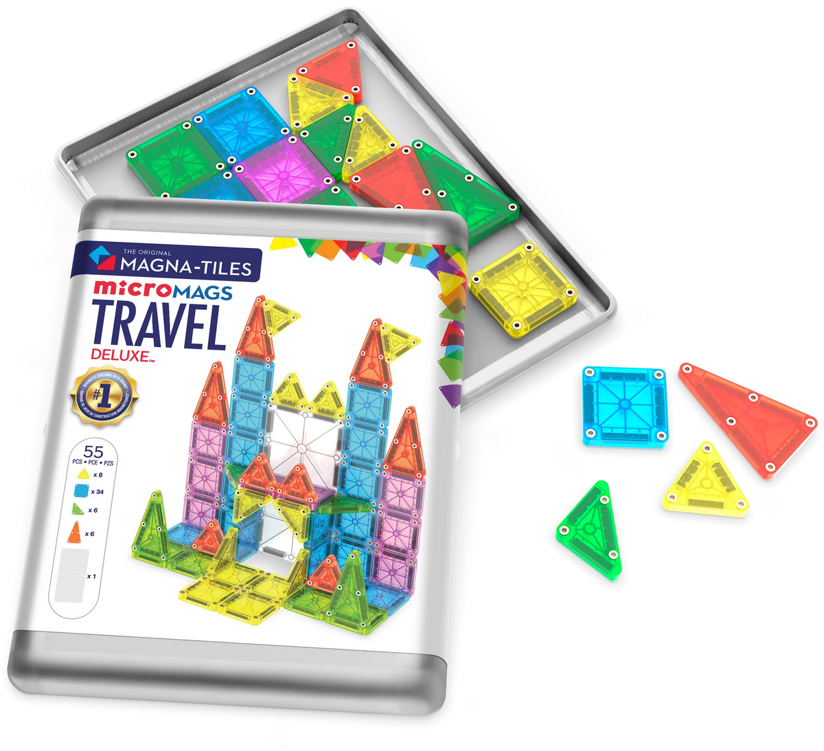 Magna-Tiles microMAGS Travel Deluxe - 55 Piece Set