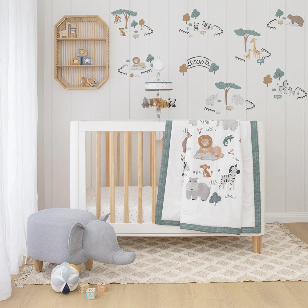 Lolli Living 4pc Nursery Set- Day at the Zoo