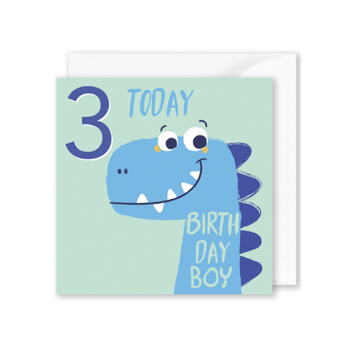 “3 Today, Birthday boy” Dinosaur