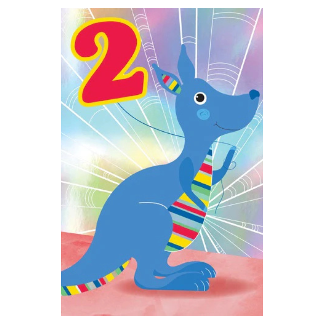 Two Blue Kangaroo Card