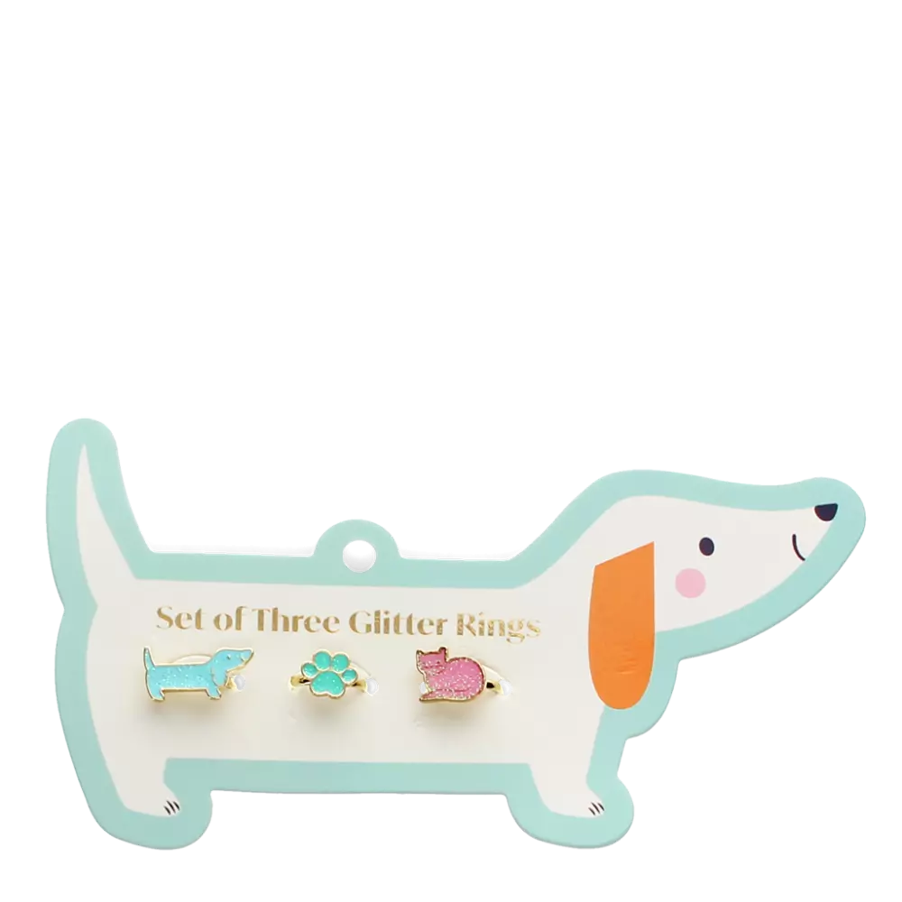 Rex London Glitter Ring Set - Dog &amp; Cat