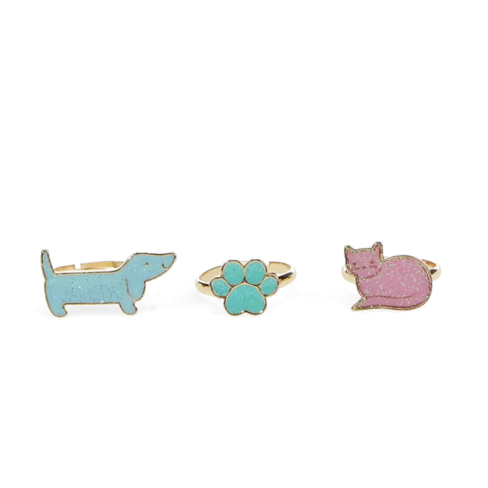 Rex London Glitter Ring Set - Dog &amp; Cat