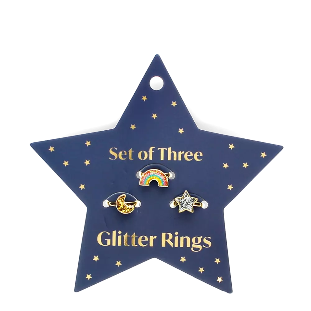 Rex London Glitter Ring Set - Stars