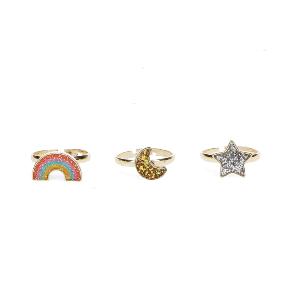 Rex London Glitter Ring Set - Stars