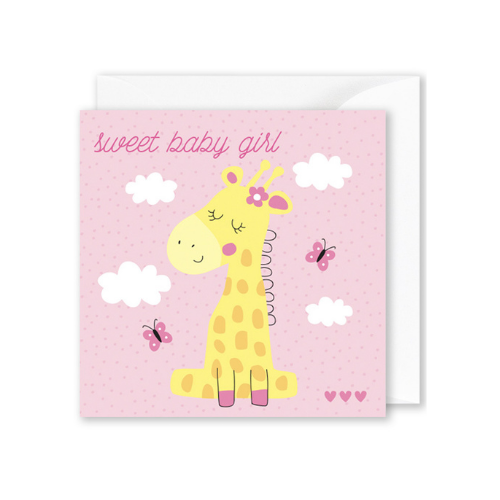 “sweet baby girl” Giraffe on Pink