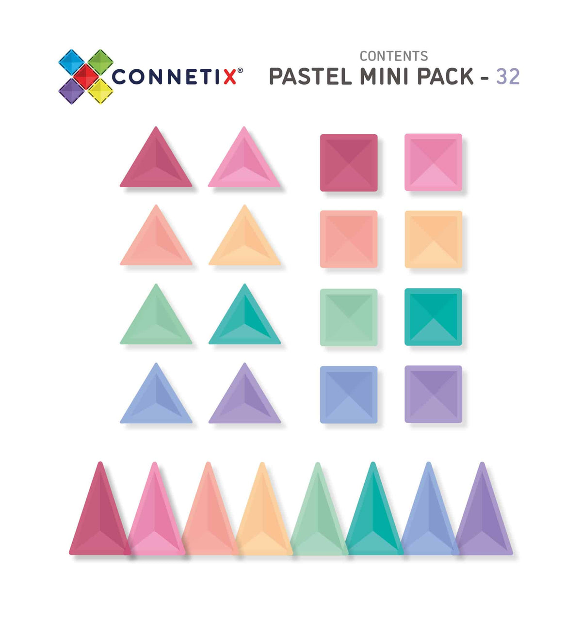 Connetix - Pastel - 32 Piece Mini Pack