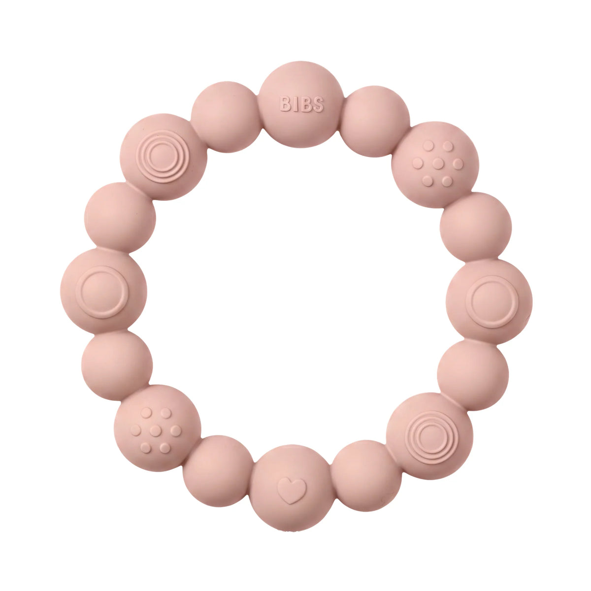 BIBS Teething Ring Beaded - Blush