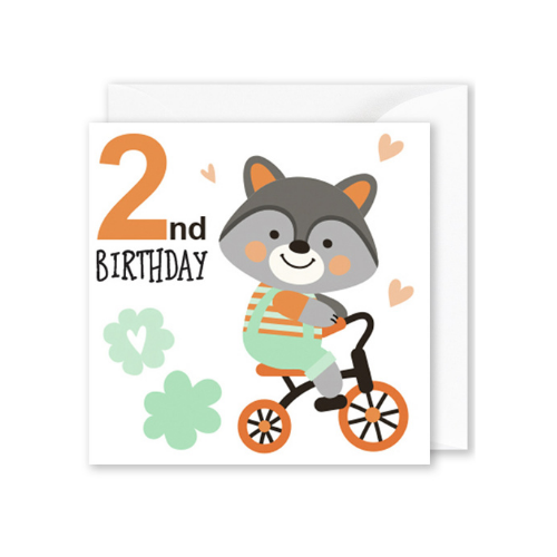 “2nd Birthday” Cute Bear on Bike