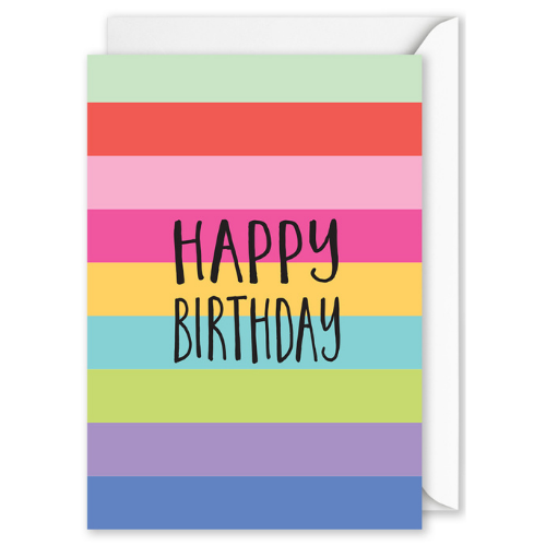 “Happy Birthday!” Colourful Stripes