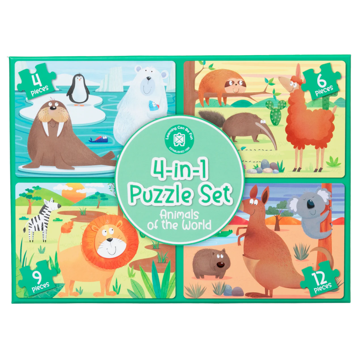 4-in-1 Puzzle Set: Animals of the World