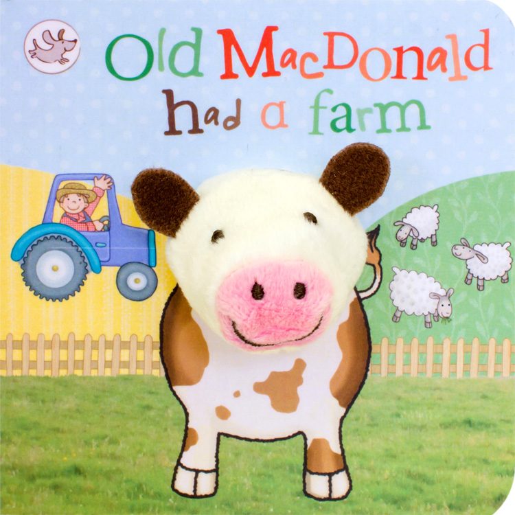 Old MacDonald Had a Farm Finger Puppet Board Book – interactive baby book with cow puppet