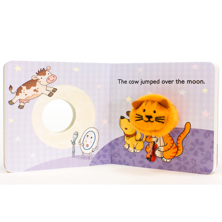 Hey Diddle Diddle finger puppet board book with soft cat puppet and illustrated nursery rhyme pages