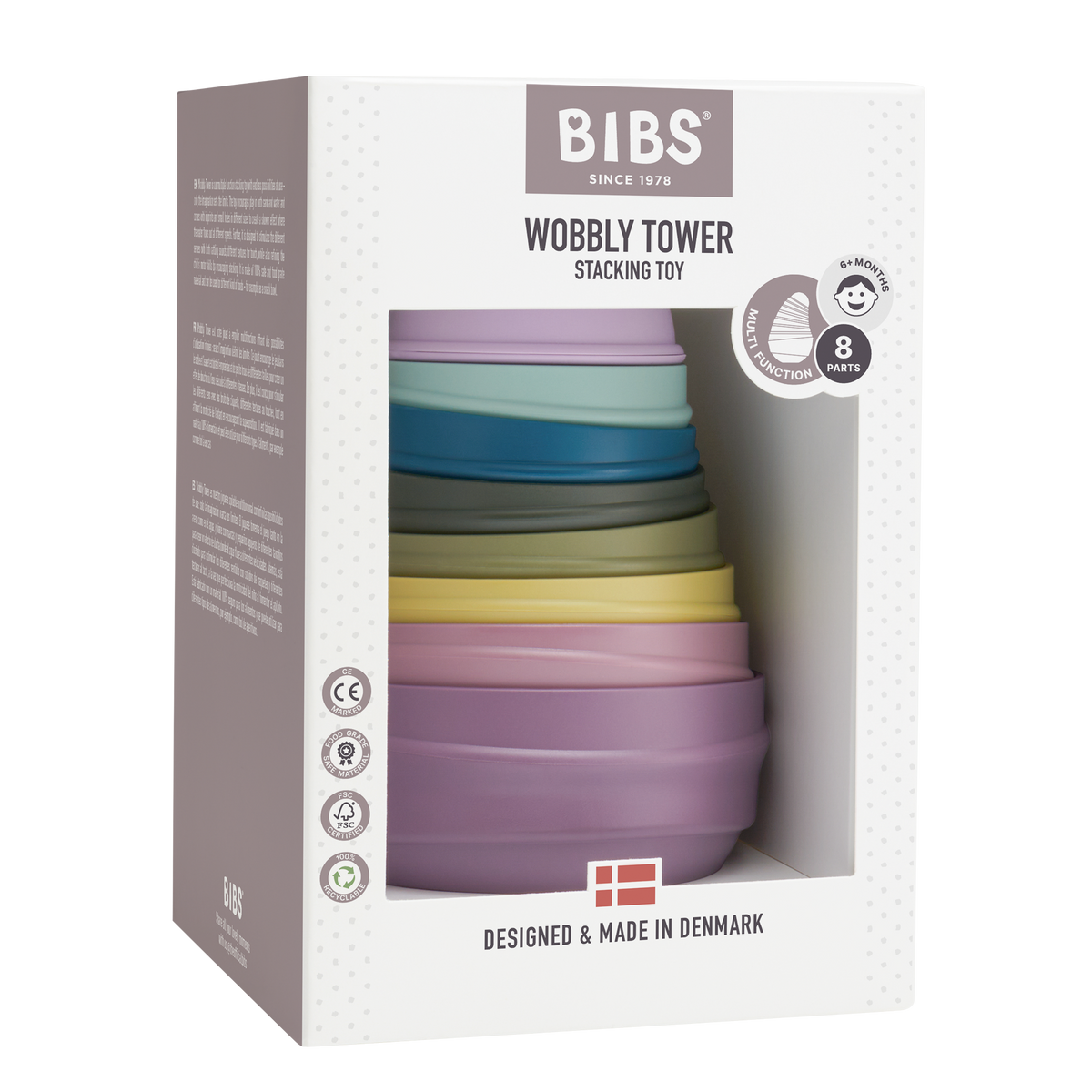 Bibs Wobbly Towers - Bright