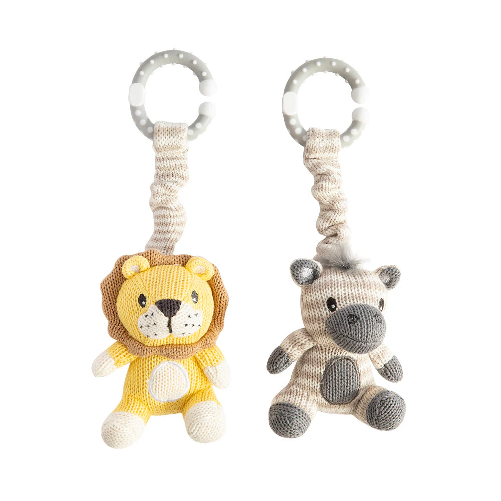 Living Textiles Stroller Toys - Zebra & Lion