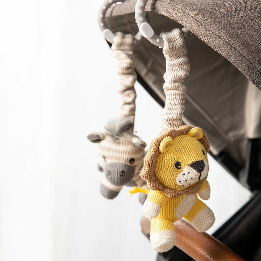 Living Textiles Stroller Toys - Zebra & Lion