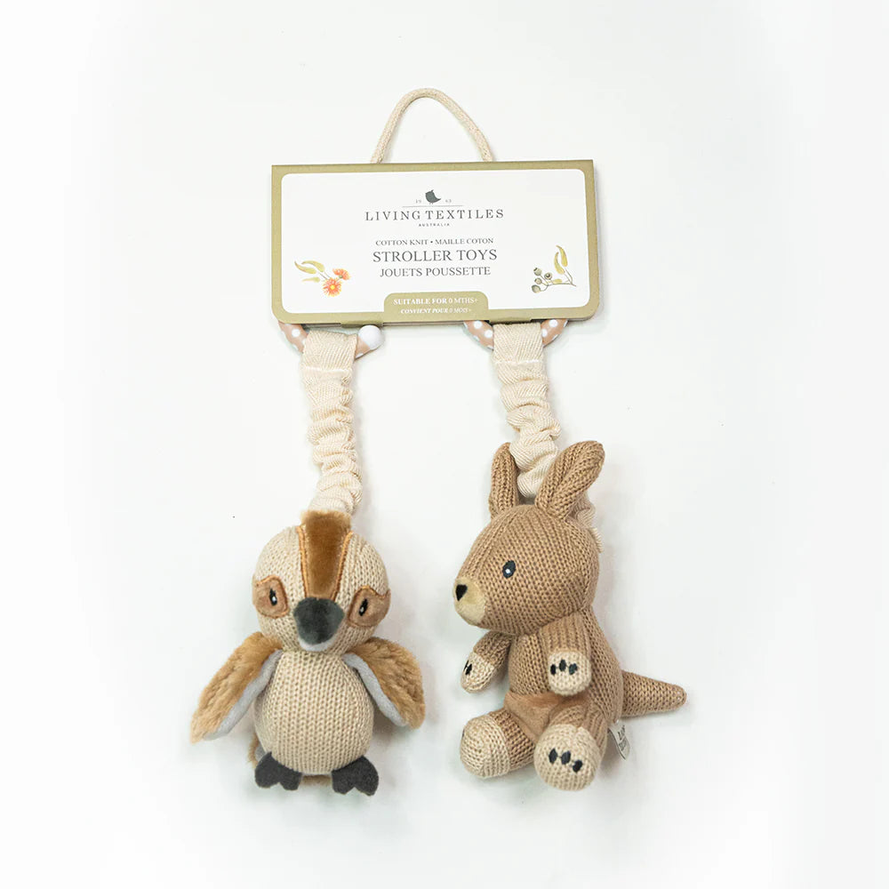 Living Textiles Stroller Toys - Kookaburra & Kangaroo