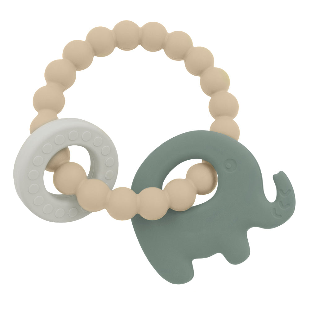 Playground Silicone Elephant Teether - Sage