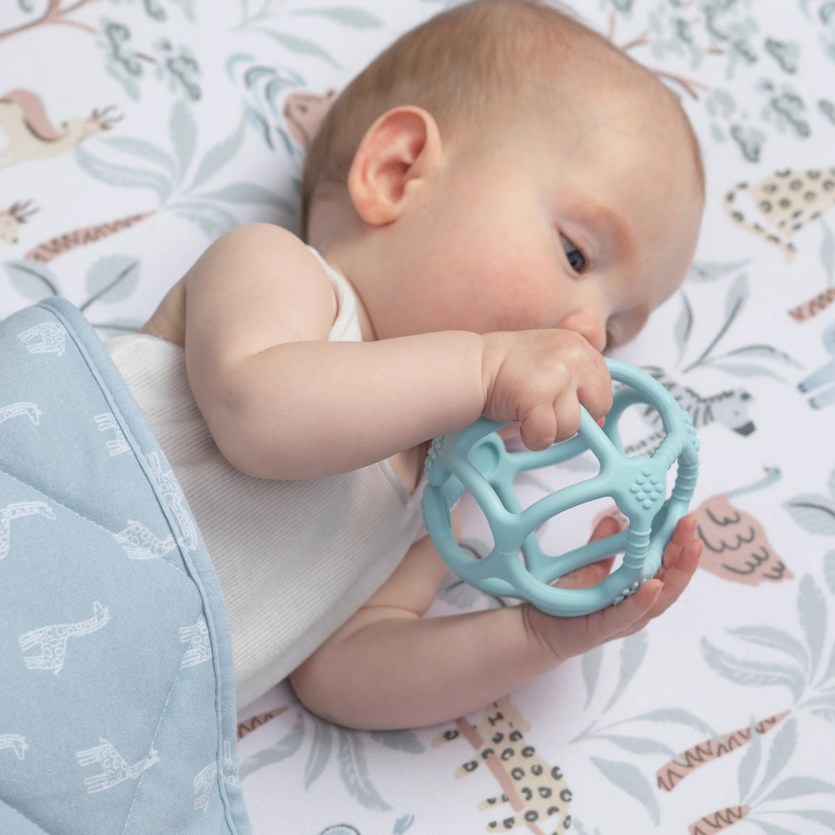Playground Silicone Teething Ball - Light Blue