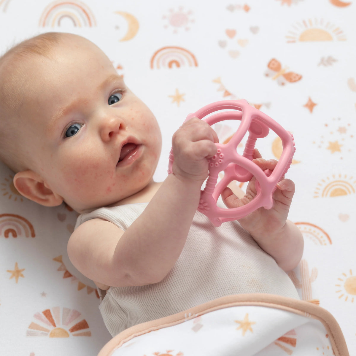 Playground Silicone Teething Ball - Light Pink