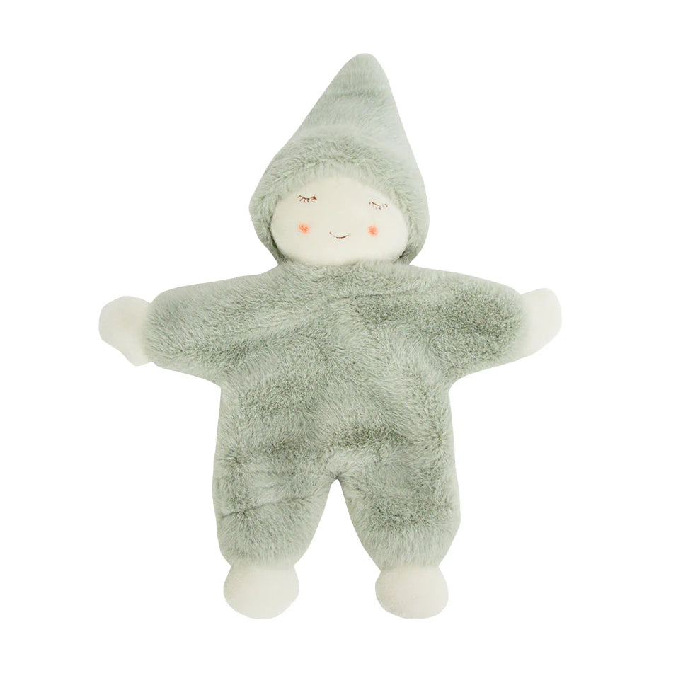Soft Snuggle Baby comforter toy in calming pastel colours, flat unfilled design for cuddles and comfort