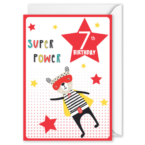 “7th Birthday” Super Hero Bear