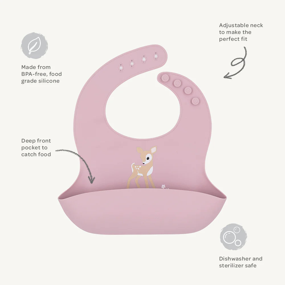 Playground Silicone Bib - Fawn/Lilac