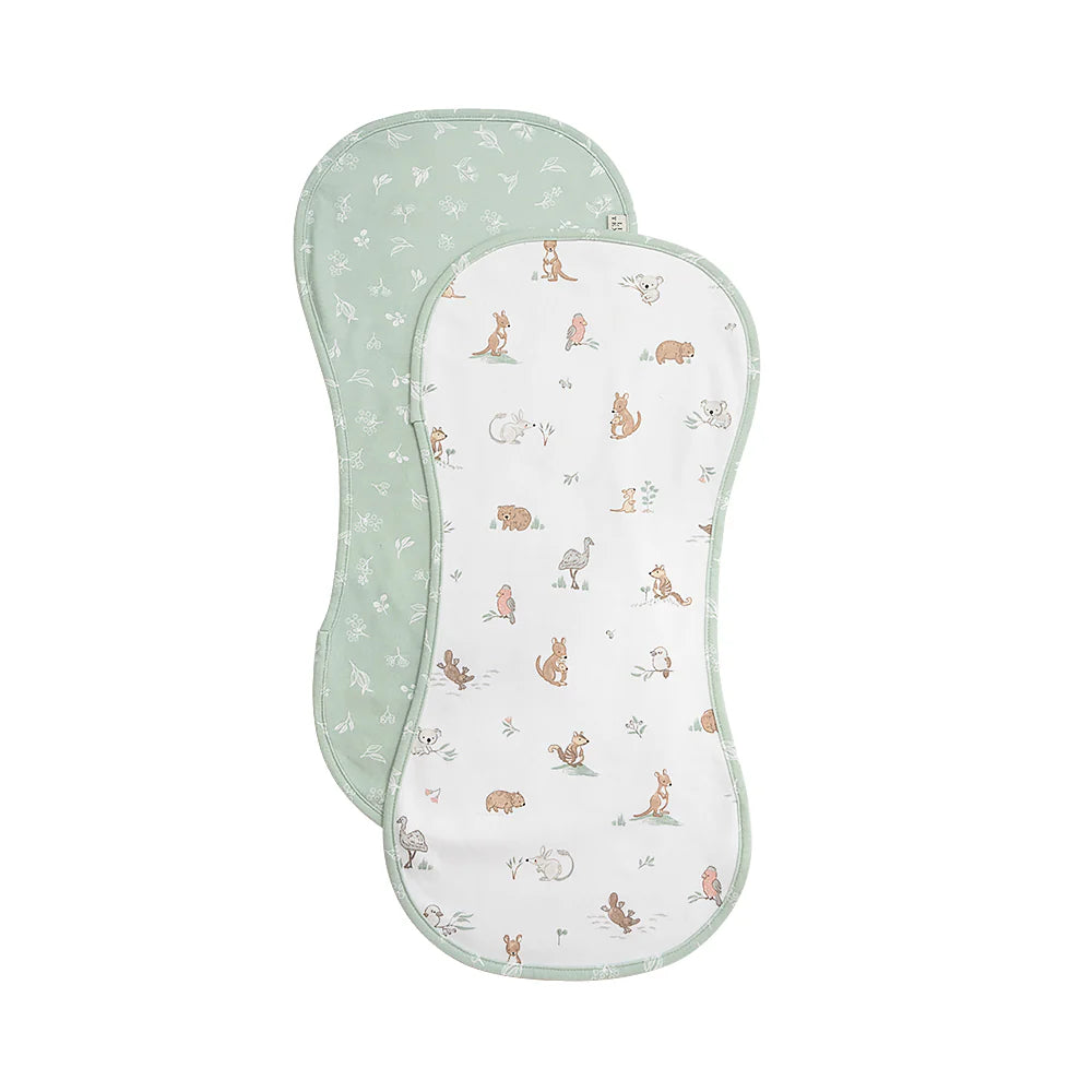Living Textiles Organic Burp Cloths 2pk - Australiana
