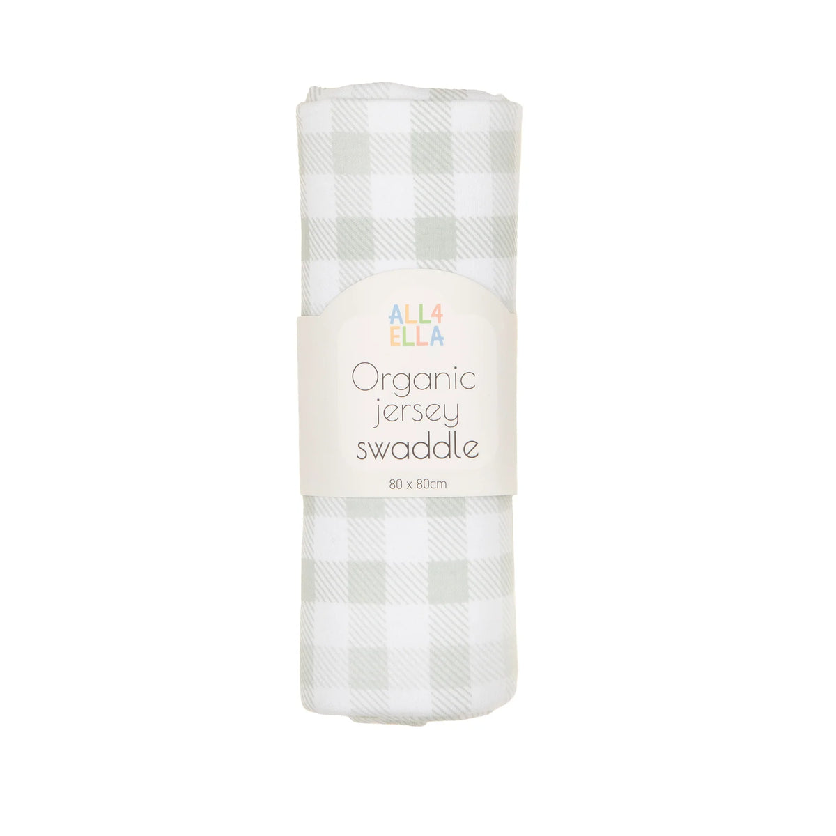 All4Ella Organic jersey swaddle - Gingham Sage