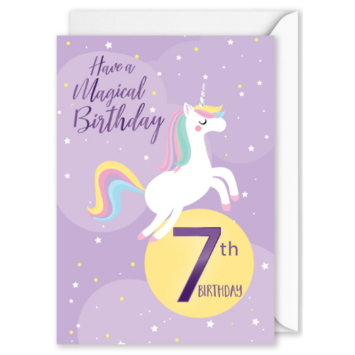 “7th Birthday” Jumping Unicorn