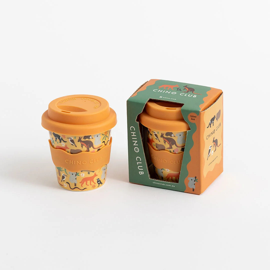 Chino Club Reusable Bamboo 120ml Cup - Aussie Animals