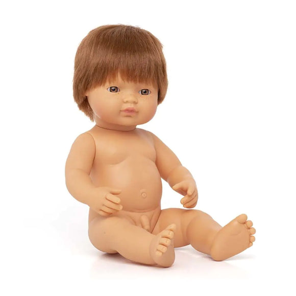 Miniland Caucasian Redhead Boy Doll- 38cm