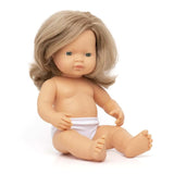 Miniland Caucasian Dark Blonde Girl Doll- 38cm