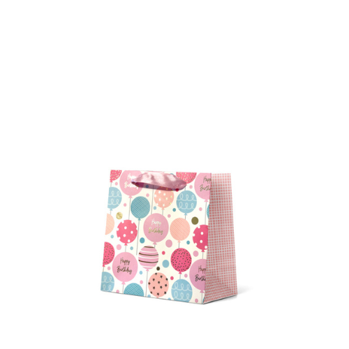 Gift Bag Small: Pink &amp; Gold Foiled Balloons