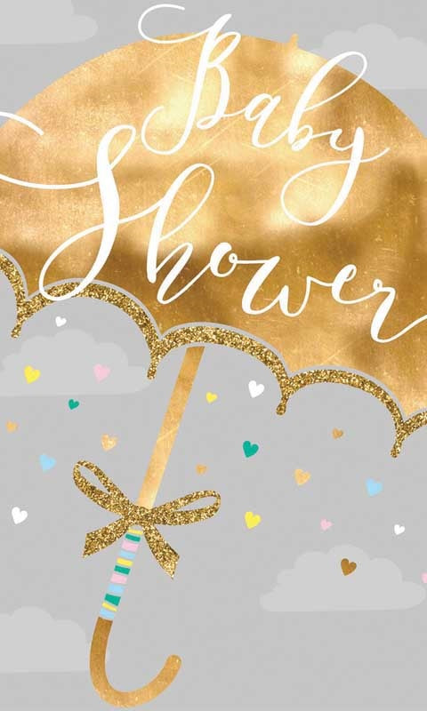 Gold &quot;Baby Shower&quot; Umbrella Card