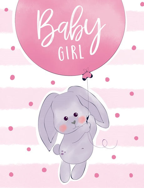 Baby Girl Bunny Mini Card