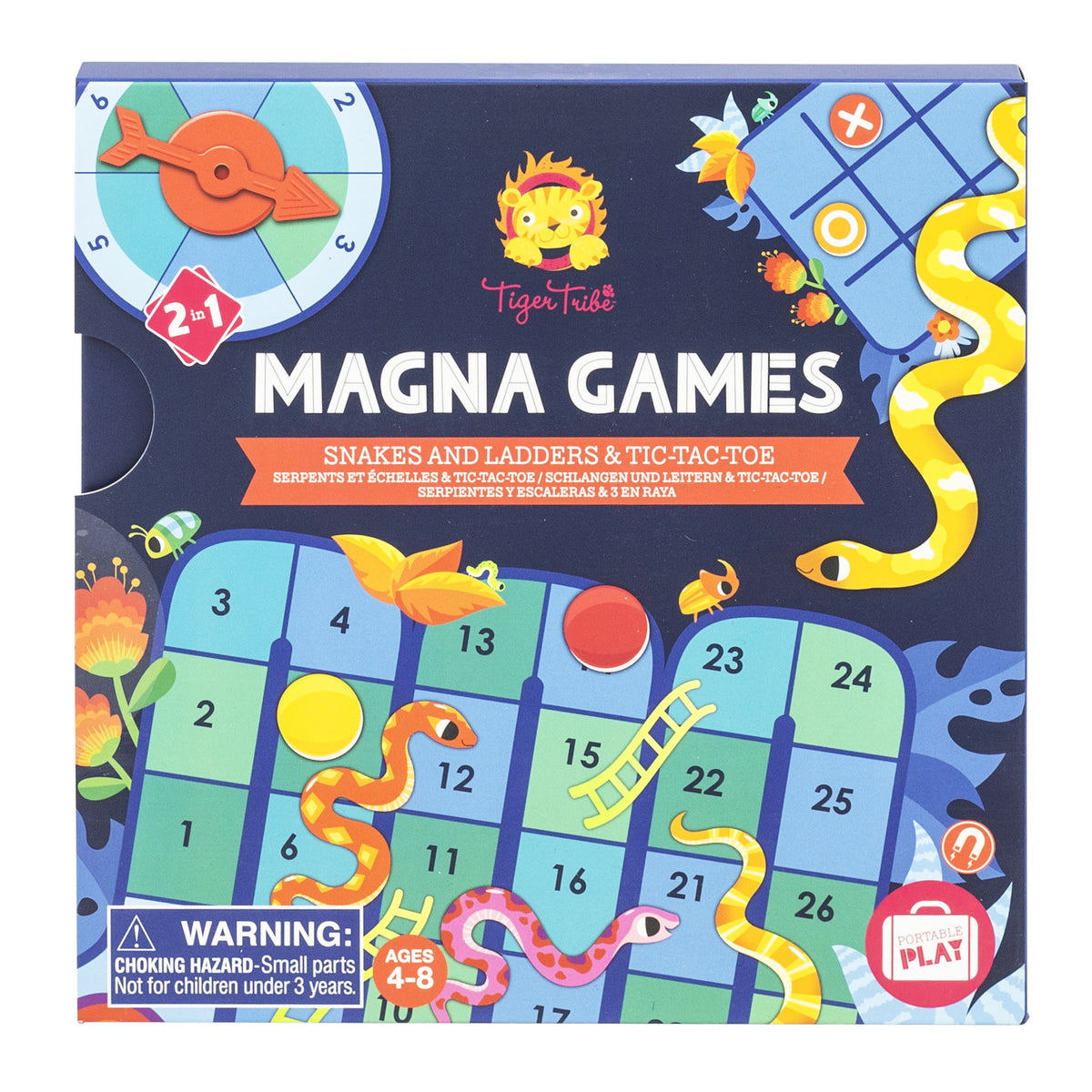 Tiger Tribe Magna Games - Snakes and Ladders &amp; Tic-Tac-Toe