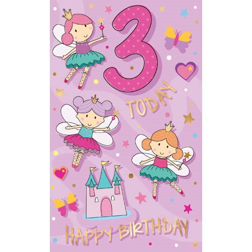 3 Today Happy Birthday Fairy Card