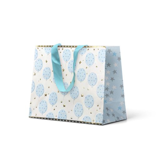 Premium Gift Bag Medium: Embossed &amp; Foiled Blue Balloons