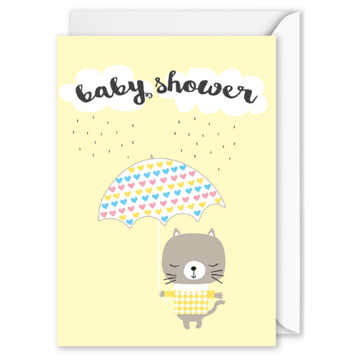 “baby shower” Cat with Umbrella