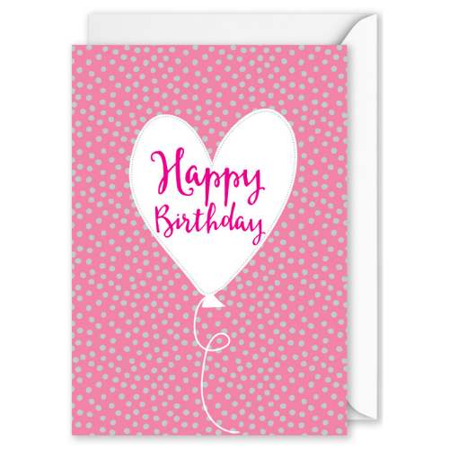 Foiled Card: &quot;Happy Birthday&quot; Heart Balloon