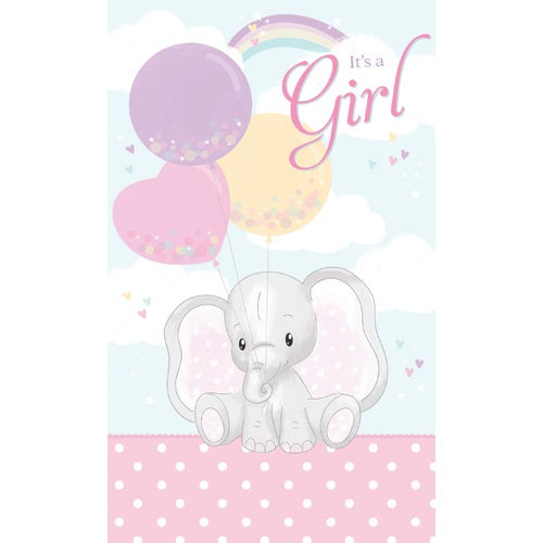 Elephant &amp; Balloons &quot;It&#39;s a Girl&quot; Card