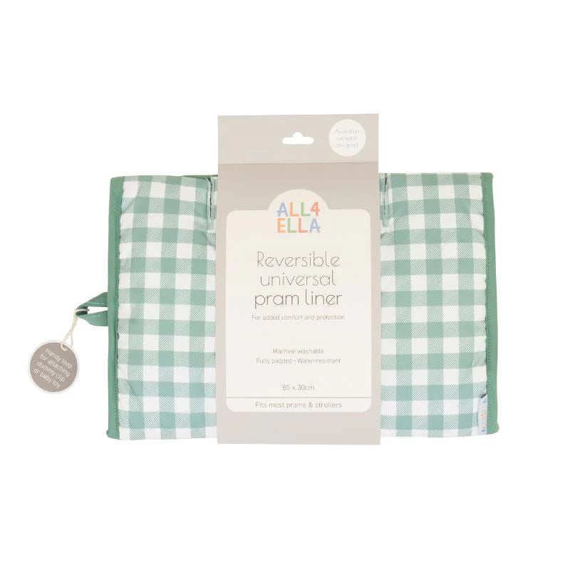 All4Ella Universal Pram Liner- Gingham Sage