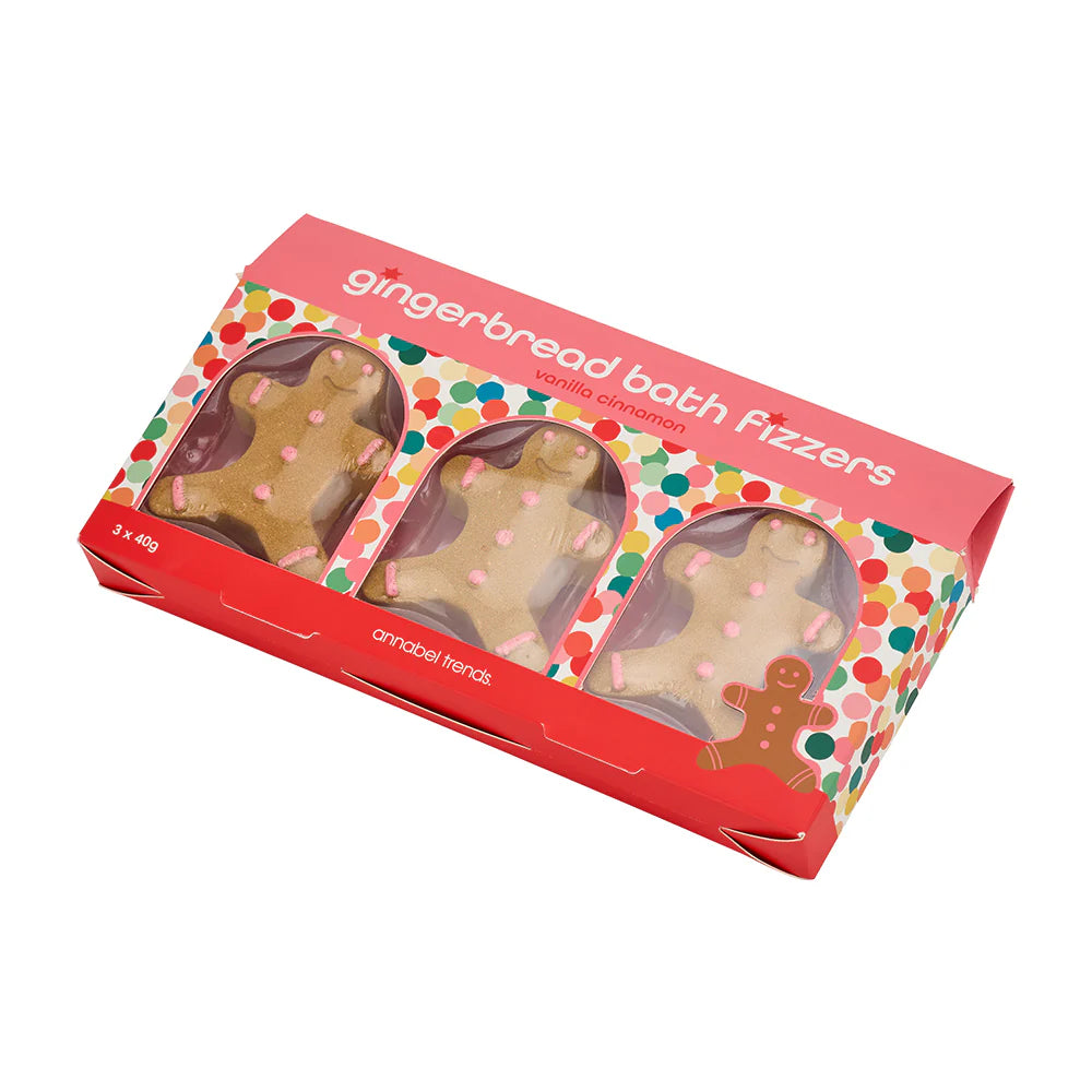 Gingerbread Men Bath Fizzers – Vanilla & Cinnamon (3pc)